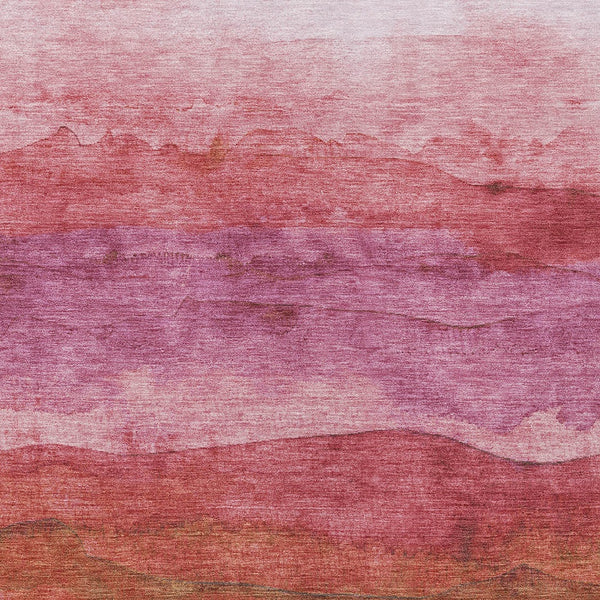 Homeroots 3' Abstract Washable Area Rug - Stylish Blush Mauve & Rust Design For Indoor & Outdoor Spaces Blush Polyester 618130