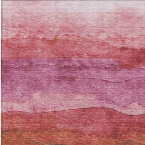 Homeroots 3' Abstract Washable Area Rug - Stylish Blush Mauve & Rust Design For Indoor & Outdoor Spaces Blush Polyester 618131