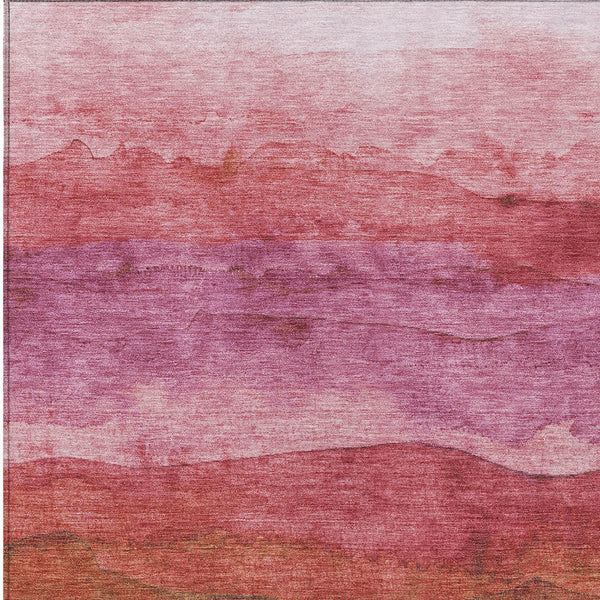 Homeroots 3' Abstract Washable Area Rug - Stylish Blush Mauve & Rust Design For Indoor & Outdoor Spaces Blush Polyester 618131