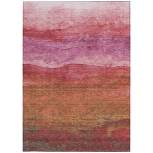 Homeroots 3' Abstract Washable Area Rug - Stylish Blush Mauve & Rust Design For Indoor & Outdoor Spaces Blush Polyester 618133
