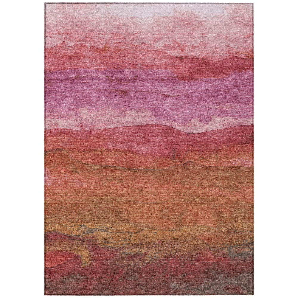 HomeRoots 5' Stylish Blush Mauve and Rust Abstract Area Rug - Durable, Washable, Perfect for Indoor/Outdoor Use 8' X 10' 618133