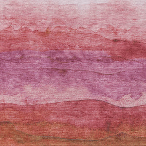 Homeroots 3' Abstract Washable Area Rug - Stylish Blush Mauve & Rust Design For Indoor & Outdoor Spaces Blush Polyester 618134