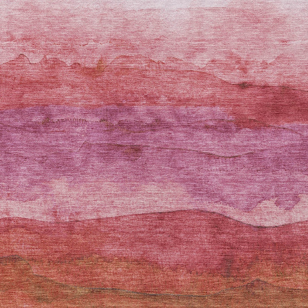 Homeroots 3' Abstract Washable Area Rug - Stylish Blush Mauve & Rust Design For Indoor & Outdoor Spaces Blush Polyester 618134