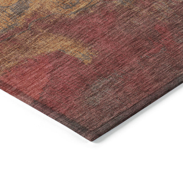 Homeroots 3' Abstract Washable Area Rug - Stylish Blush Mauve & Rust Design For Indoor & Outdoor Spaces Blush Polyester 618135