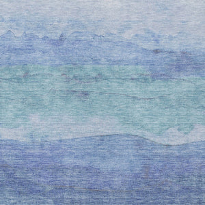 Homeroots 3' Abstract Washable Area Rug - Stylish Blush Mauve & Rust Design For Indoor & Outdoor Spaces Blue Polyester 618136