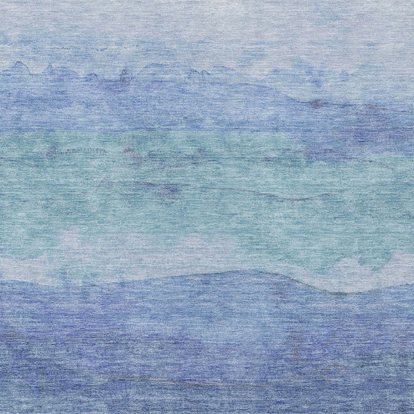 Homeroots 3' Abstract Washable Area Rug - Stylish Blush Mauve & Rust Design For Indoor & Outdoor Spaces Blue Polyester 618136