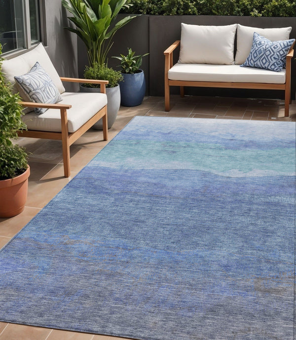 Homeroots 3' Abstract Washable Area Rug - Stylish Blush Mauve & Rust Design For Indoor & Outdoor Spaces Blue Polyester 618137