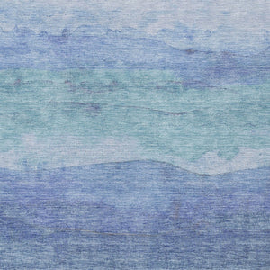 Homeroots 3' Abstract Washable Area Rug - Stylish Blush Mauve & Rust Design For Indoor & Outdoor Spaces Blue Polyester 618137