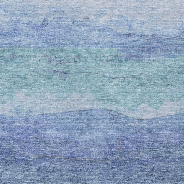 Homeroots 3' Abstract Washable Area Rug - Stylish Blush Mauve & Rust Design For Indoor & Outdoor Spaces Blue Polyester 618137