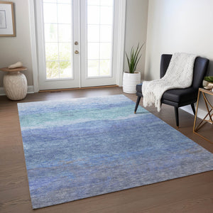 Homeroots 3' Abstract Washable Area Rug - Stylish Blush Mauve & Rust Design For Indoor & Outdoor Spaces Blue Polyester 618137