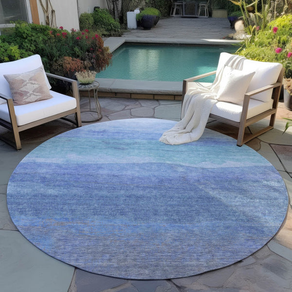 Homeroots 3' Abstract Washable Area Rug - Stylish Blush Mauve & Rust Design For Indoor & Outdoor Spaces Blue Polyester 618138