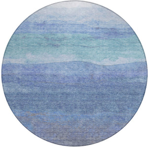 Homeroots 3' Abstract Washable Area Rug - Stylish Blush Mauve & Rust Design For Indoor & Outdoor Spaces Blue Polyester 618138