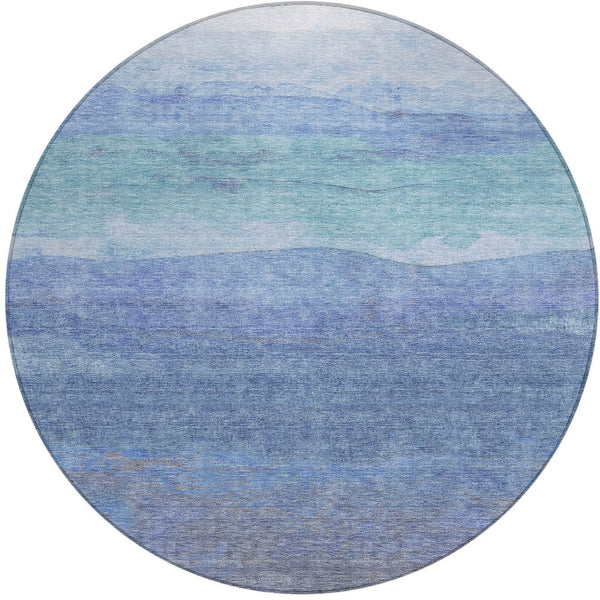 Homeroots 3' Abstract Washable Area Rug - Stylish Blush Mauve & Rust Design For Indoor & Outdoor Spaces Blue Polyester 618138