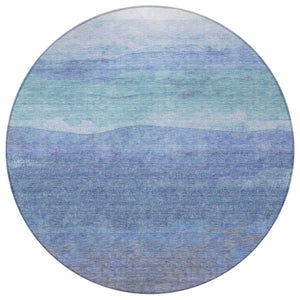 Homeroots 3' Abstract Washable Area Rug - Stylish Blush Mauve & Rust Design For Indoor & Outdoor Spaces Blue Polyester 618138