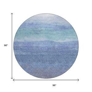 Homeroots 3' Abstract Washable Area Rug - Stylish Blush Mauve & Rust Design For Indoor & Outdoor Spaces Blue Polyester 618138