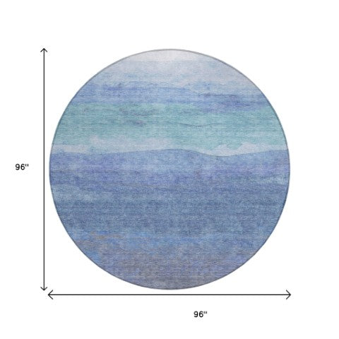 Homeroots 3' Abstract Washable Area Rug - Stylish Blush Mauve & Rust Design For Indoor & Outdoor Spaces Blue Polyester 618138