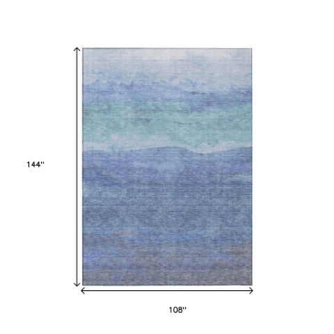 Homeroots 3' Abstract Washable Area Rug - Stylish Blush Mauve & Rust Design For Indoor & Outdoor Spaces Blue Polyester 618140