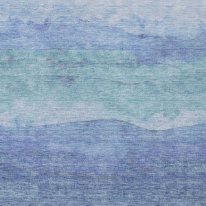 Homeroots 3' Abstract Washable Area Rug - Stylish Blush Mauve & Rust Design For Indoor & Outdoor Spaces Blue Polyester 618140