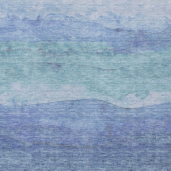 Homeroots 3' Abstract Washable Area Rug - Stylish Blush Mauve & Rust Design For Indoor & Outdoor Spaces Blue Polyester 618140