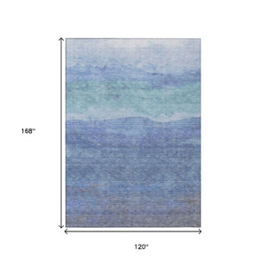 Homeroots 3' Abstract Washable Area Rug - Stylish Blush Mauve & Rust Design For Indoor & Outdoor Spaces Blue Polyester 618141