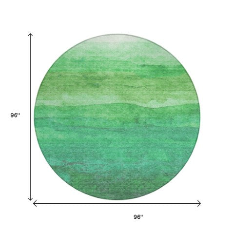 Homeroots 3' Abstract Washable Area Rug - Stylish Blush Mauve & Rust Design For Indoor & Outdoor Spaces Green Polyester 618144