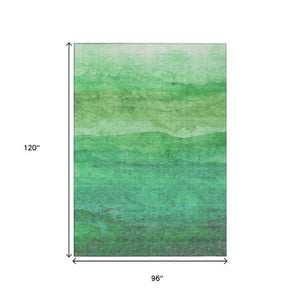 Homeroots 3' Abstract Washable Area Rug - Stylish Blush Mauve & Rust Design For Indoor & Outdoor Spaces Green Polyester 618145