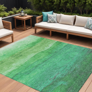 Homeroots 3' Abstract Washable Area Rug - Stylish Blush Mauve & Rust Design For Indoor & Outdoor Spaces Green Polyester 618145