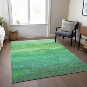 Homeroots 3' Abstract Washable Area Rug - Stylish Blush Mauve & Rust Design For Indoor & Outdoor Spaces Green Polyester 618146