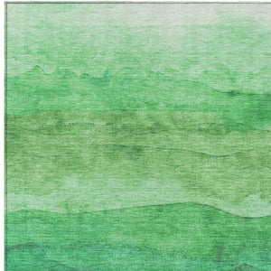 Homeroots 3' Abstract Washable Area Rug - Stylish Blush Mauve & Rust Design For Indoor & Outdoor Spaces Green Polyester 618147