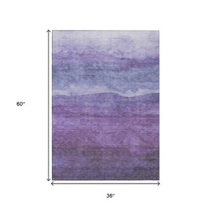 Homeroots 3' Abstract Washable Area Rug - Stylish Blush Mauve & Rust Design For Indoor & Outdoor Spaces Purple Polyester 618148