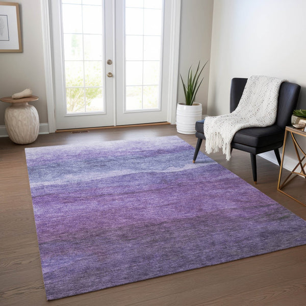 Homeroots 3' Abstract Washable Area Rug - Stylish Blush Mauve & Rust Design For Indoor & Outdoor Spaces Purple Polyester 618148