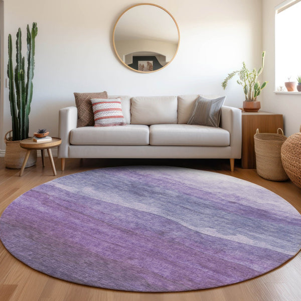 Homeroots 3' Abstract Washable Area Rug - Stylish Blush Mauve & Rust Design For Indoor & Outdoor Spaces Purple Polyester 618150