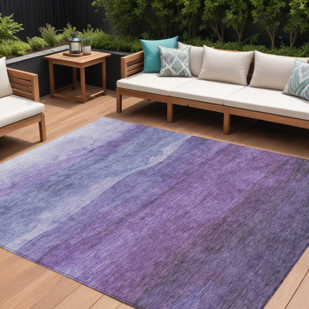 HomeRoots 5' Purple and Lavender Abstract Area Rug - Durable, Washable Design for Indoor and Outdoor Spaces 9' X 12' 618152