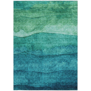 Homeroots 3' Abstract Washable Area Rug - Stylish Blush Mauve & Rust Design For Indoor & Outdoor Spaces Teal Polyester 618160
