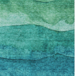 Homeroots 3' Abstract Washable Area Rug - Stylish Blush Mauve & Rust Design For Indoor & Outdoor Spaces Teal Polyester 618160