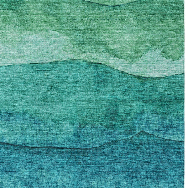 Homeroots 3' Abstract Washable Area Rug - Stylish Blush Mauve & Rust Design For Indoor & Outdoor Spaces Teal Polyester 618160