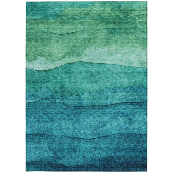 Homeroots 3' Abstract Washable Area Rug - Stylish Blush Mauve & Rust Design For Indoor & Outdoor Spaces Teal Polyester 618161