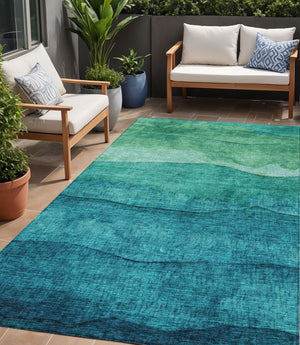 Homeroots 3' Abstract Washable Area Rug - Stylish Blush Mauve & Rust Design For Indoor & Outdoor Spaces Teal Polyester 618161