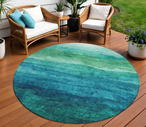 Homeroots 3' Abstract Washable Area Rug - Stylish Blush Mauve & Rust Design For Indoor & Outdoor Spaces Teal Polyester 618162