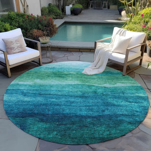 Homeroots 3' Abstract Washable Area Rug - Stylish Blush Mauve & Rust Design For Indoor & Outdoor Spaces Teal Polyester 618162