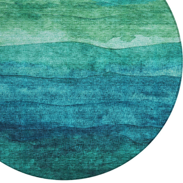 Homeroots 3' Abstract Washable Area Rug - Stylish Blush Mauve & Rust Design For Indoor & Outdoor Spaces Teal Polyester 618162