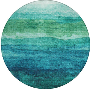 Homeroots 3' Abstract Washable Area Rug - Stylish Blush Mauve & Rust Design For Indoor & Outdoor Spaces Teal Polyester 618162