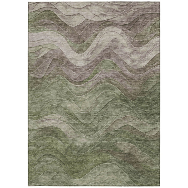 Homeroots 3' Abstract Washable Indoor Outdoor Area Rug - Stylish, Durable, Stain-resistant For Any Space! Green Polyester 618167