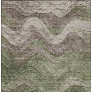 Homeroots 3' Abstract Washable Indoor Outdoor Area Rug - Stylish, Durable, Stain-resistant For Any Space! Green Polyester 618167