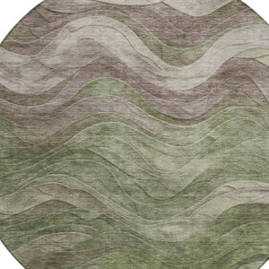 Homeroots 3' Abstract Washable Indoor Outdoor Area Rug - Stylish, Durable, Stain-resistant For Any Space! Green Polyester 618168