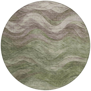 Homeroots 3' Abstract Washable Indoor Outdoor Area Rug - Stylish, Durable, Stain-resistant For Any Space! Green Polyester 618168
