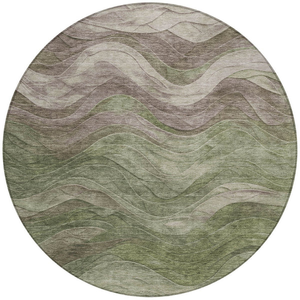 Homeroots 3' Abstract Washable Indoor Outdoor Area Rug - Stylish, Durable, Stain-resistant For Any Space! Green Polyester 618168
