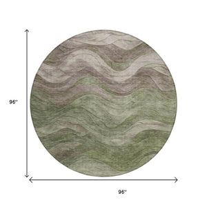 Homeroots 3' Abstract Washable Indoor Outdoor Area Rug - Stylish, Durable, Stain-resistant For Any Space! Green Polyester 618168