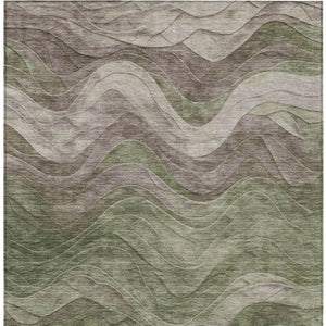 Homeroots 3' Abstract Washable Indoor Outdoor Area Rug - Stylish, Durable, Stain-resistant For Any Space! Green Polyester 618169