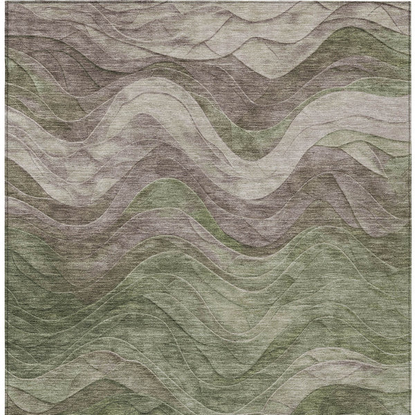 Homeroots 3' Abstract Washable Indoor Outdoor Area Rug - Stylish, Durable, Stain-resistant For Any Space! Green Polyester 618170
